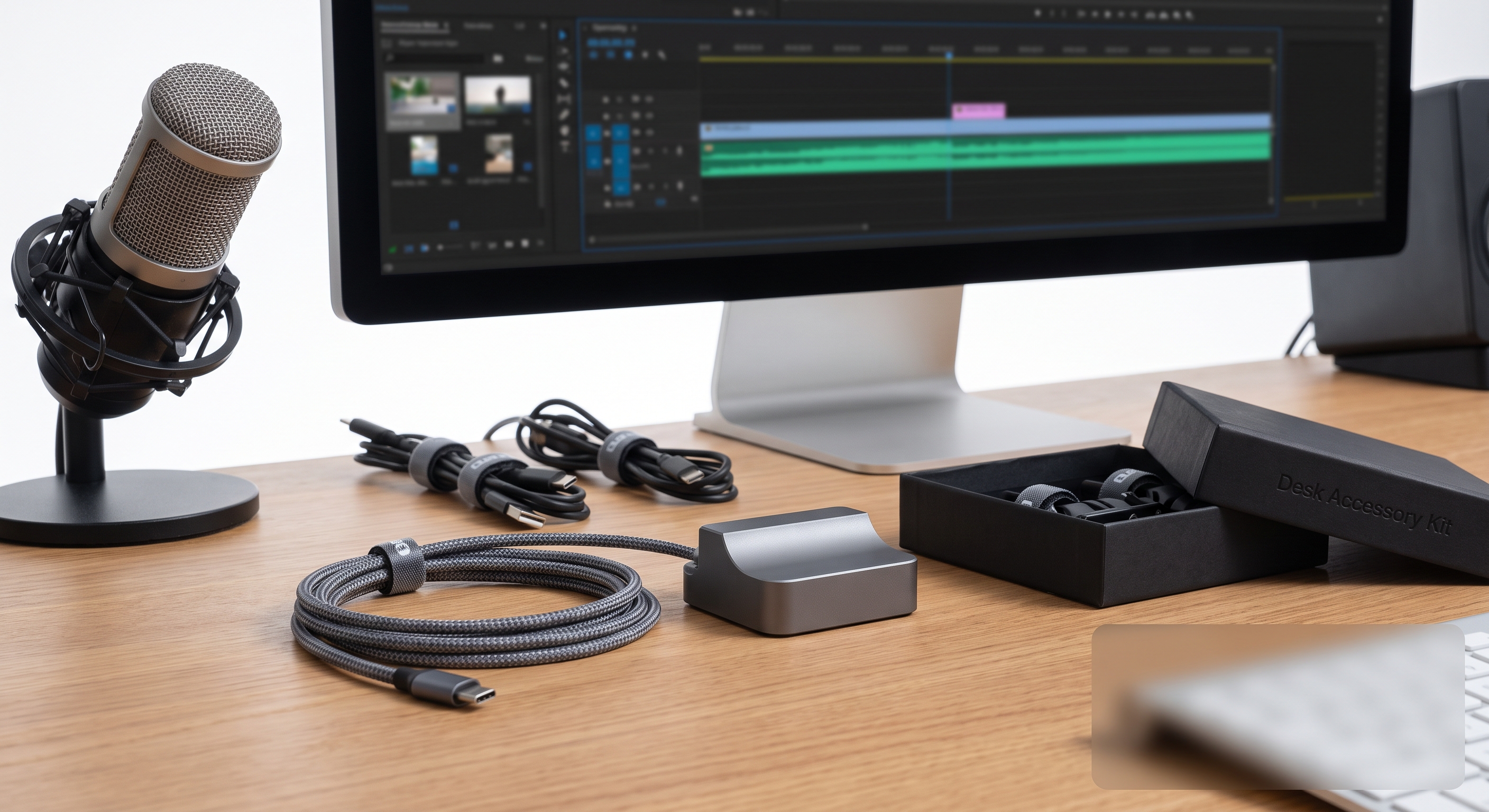 Creator desk and cable accessories product setup image